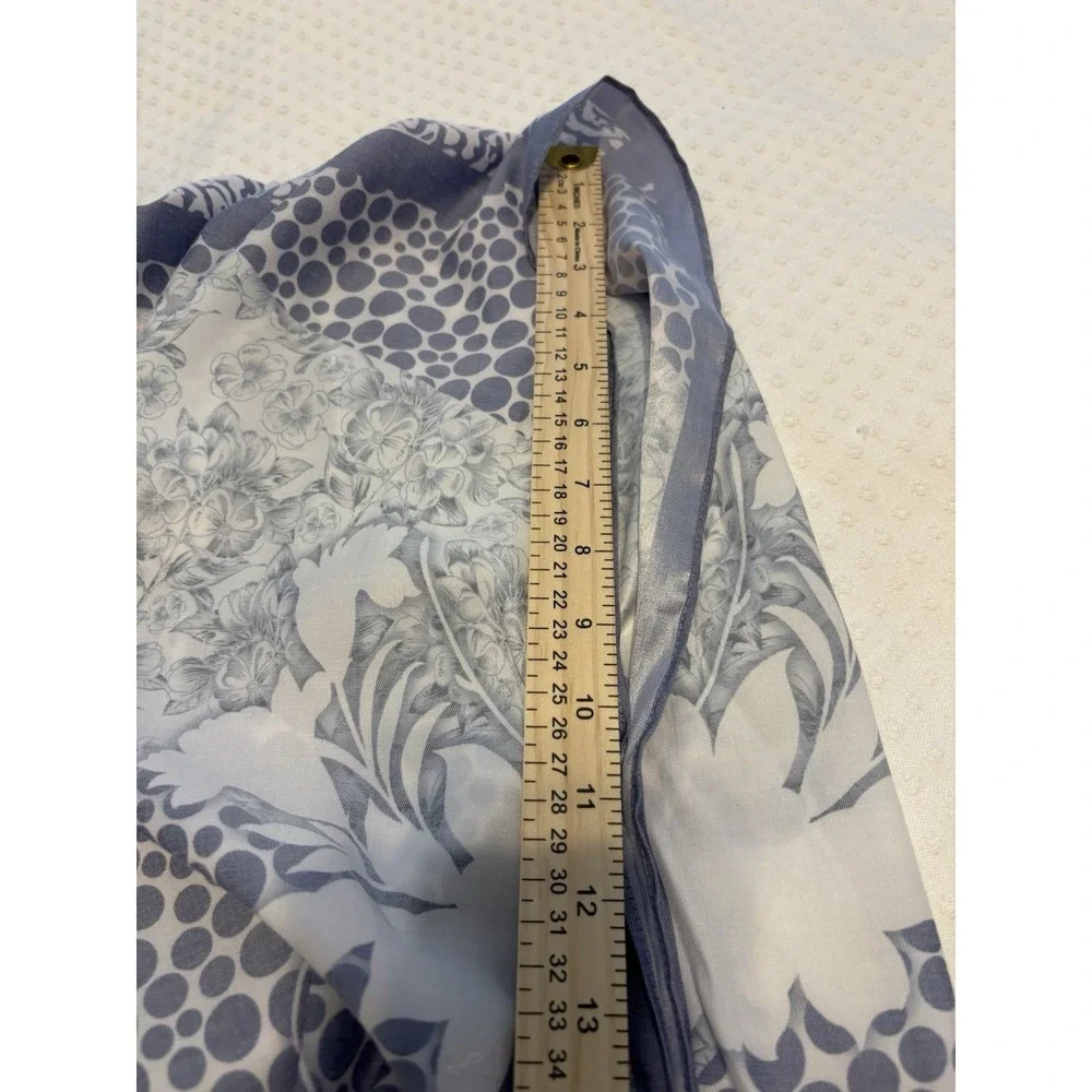 Floral Kimono Cover Up Blue White One Size Lightweight NWT